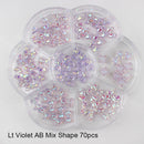 12 grid box 60Pcs 3D Cute Bear/Butterfly Resin Nail Art Decorations Aurora Rhinestone for Nails Glitter DIY Manicure Accessories