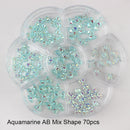 12 grid box 60Pcs 3D Cute Bear/Butterfly Resin Nail Art Decorations Aurora Rhinestone for Nails Glitter DIY Manicure Accessories