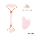 Rose Quartz Roller Face-lifting Massager Natural Jade Facial Massager Roller Slimming Jade Scraping Mask Brush Three-piece Set