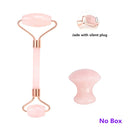 Rose Quartz Roller Face-lifting Massager Natural Jade Facial Massager Roller Slimming Jade Scraping Mask Brush Three-piece Set
