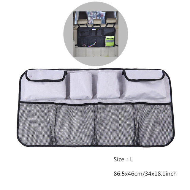 Car Rear Seat Back Organizer Auto Trunk Net Mesh Cargo Storage Bag Pocket Cover Stowing Tidying Interior Camping Accessories
