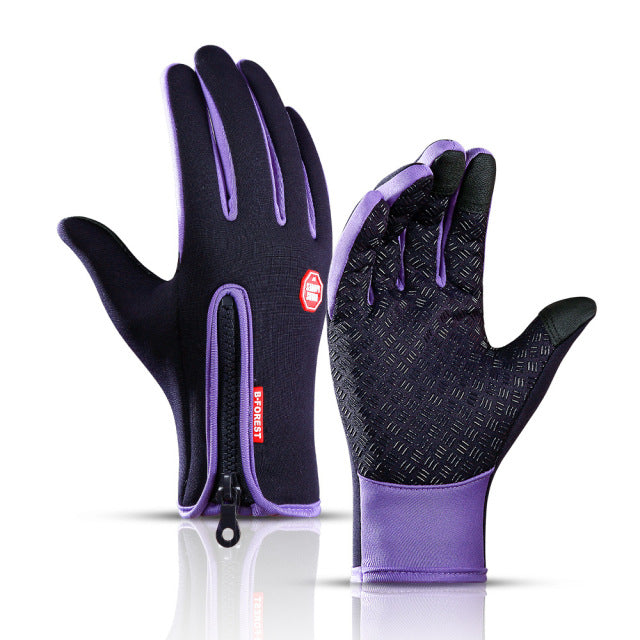WorthWhile Winter Cycling Gloves Bicycle Warm Touchscreen Full Finger Gloves Waterproof Outdoor Bike Skiing Motorcycle Riding