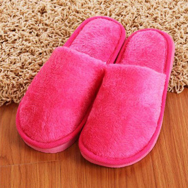 Soft Plush Cotton Cute Slippers Shoes Couple Unisex Non-Slip Floor Indoor Home Furry Slippers Women Shoes For Bedroom