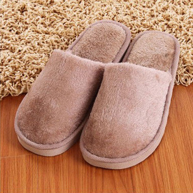 Soft Plush Cotton Cute Slippers Shoes Couple Unisex Non-Slip Floor Indoor Home Furry Slippers Women Shoes For Bedroom