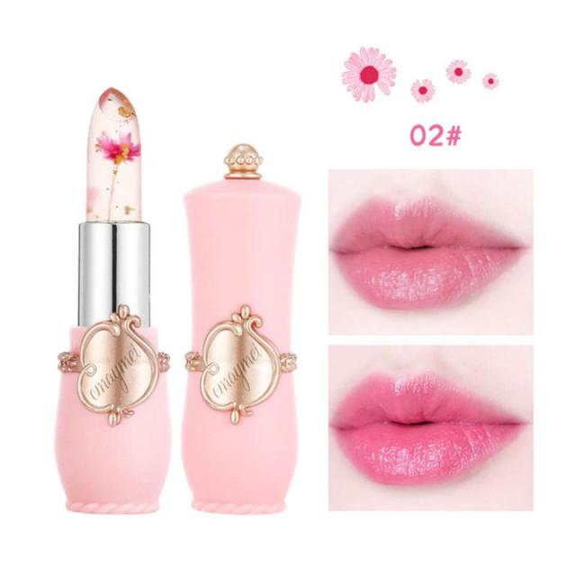 1Pc Crystal Jelly Lip Balm Lipstick Flower Temperature Color Changing Lip Balm Gloss Transparent Long Lasting Moisturizer TSLM1