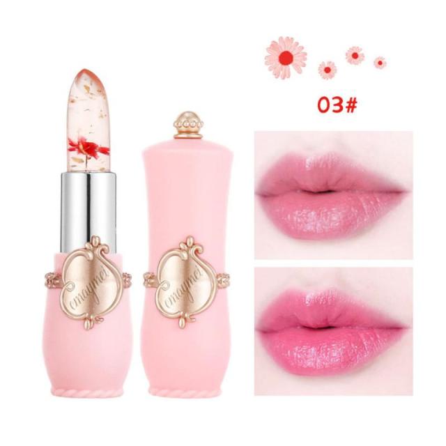 1Pc Crystal Jelly Lip Balm Lipstick Flower Temperature Color Changing Lip Balm Gloss Transparent Long Lasting Moisturizer TSLM1