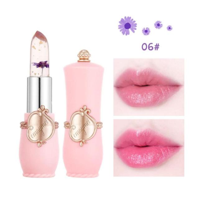 1Pc Crystal Jelly Lip Balm Lipstick Flower Temperature Color Changing Lip Balm Gloss Transparent Long Lasting Moisturizer TSLM1