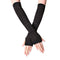 Women Fashion Lady Striped Elbow Gloves Warmer Knitted Long Fingerless Gloves Elbow Mittens Christmas Accessories Gift