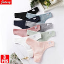 3PCS/Set G-string Panties Cotton Women's Underwear Sexy Panties Female Underpants Thong Solid Color Pantys Lingerie M-XL Design