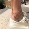 IPARAM Summer Simple Silver Color Bead Chain Anklet Bohemian Vintage Footwear Leg Bracelets 2021 Female Foot Jewelry