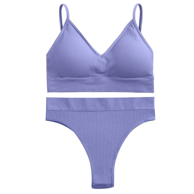 FINETOO Women Seamless Bra Set Bra Top + Pantys Brassiere Fitness Underwear Lingerie Women's Swimwear Push Up Sexy Tank Top Girl