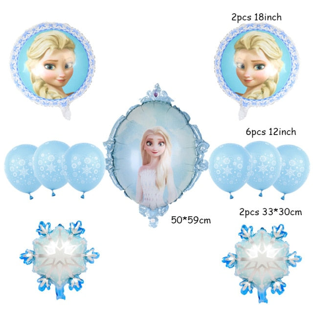 elsa Disney Frozen princess helium balloons 32inch number Baby shower girl foil globos birthday party decorations kids toys