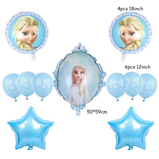 elsa Disney Frozen princess helium balloons 32inch number Baby shower girl foil globos birthday party decorations kids toys