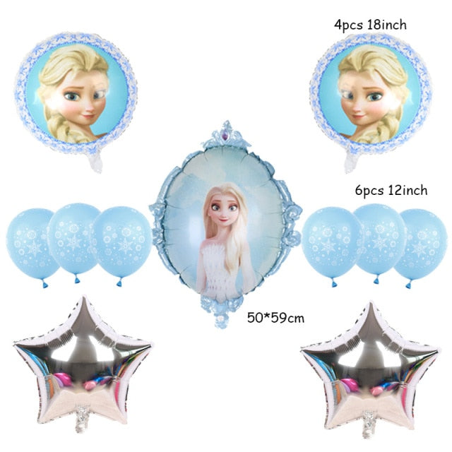 elsa Disney Frozen princess helium balloons 32inch number Baby shower girl foil globos birthday party decorations kids toys