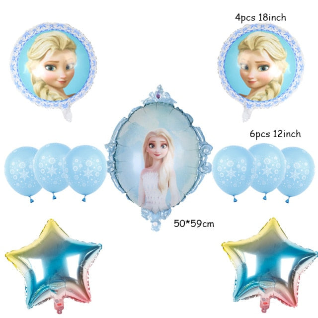 elsa Disney Frozen princess helium balloons 32inch number Baby shower girl foil globos birthday party decorations kids toys