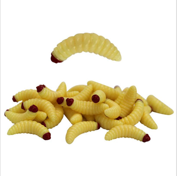 Cheap 50pcs/Bag outdoor Winter fishing Bionic soft bait aphid 20mm/0.5g Artificial Soft bait sink Fishing accessories lures