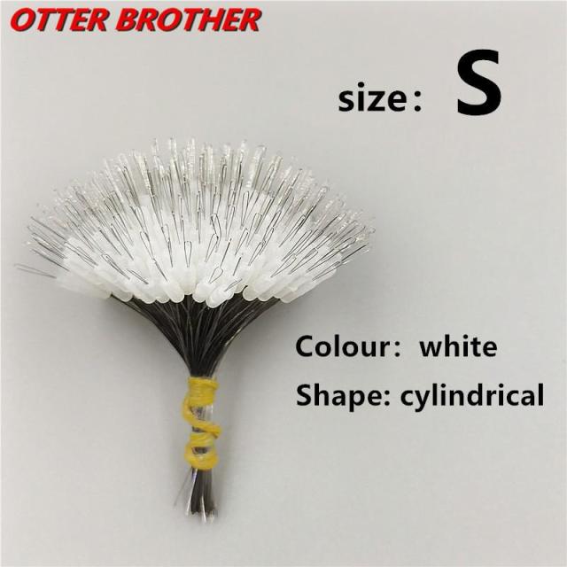 300pcs/lot Float Transparent Rubber Stopper Ss S M L Fishing Bobber Stopper Float Cylindrical Space Bean Fish Line Accessories