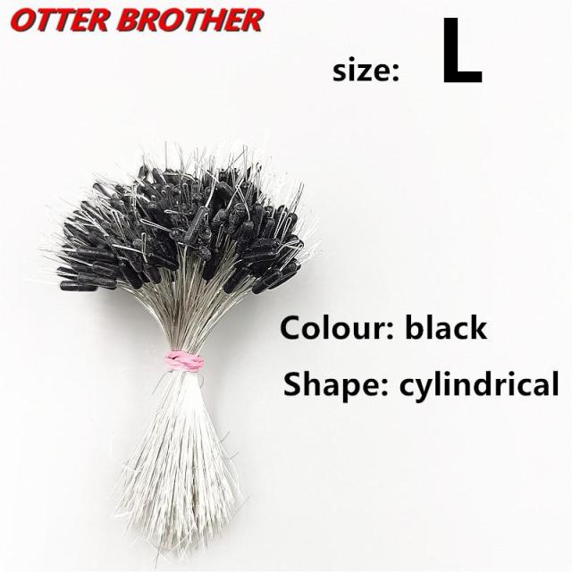 300pcs/lot Float Transparent Rubber Stopper Ss S M L Fishing Bobber Stopper Float Cylindrical Space Bean Fish Line Accessories