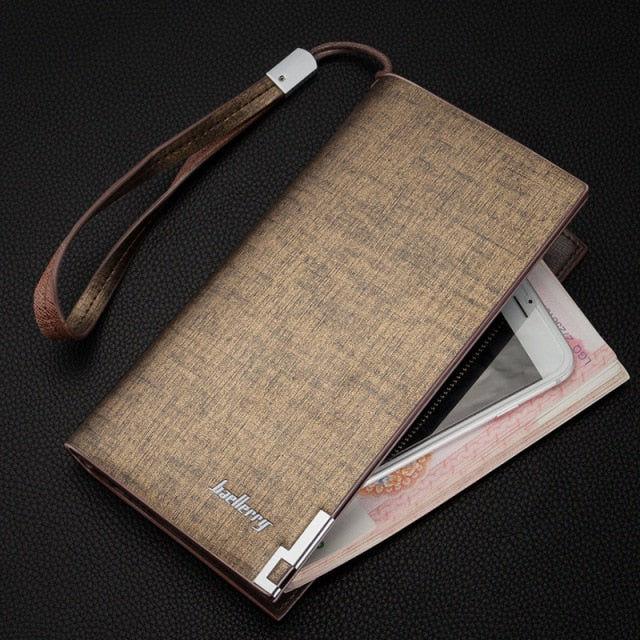 Men Long Wallet Clutch Bag Credit Card Holder Purses Carteira Masculina Carteras Billetera Hombre Leather Money Portfe Carte