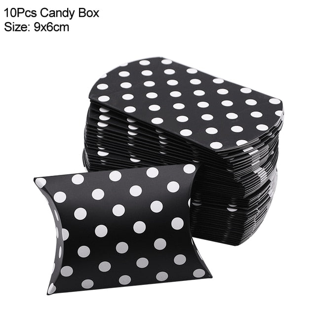 10/20/30Pcs Pillow Candy Box Kraft Paper Christmas Gift Packaging Boxes Candy Bags Wedding Favors Birthday Party Decorations