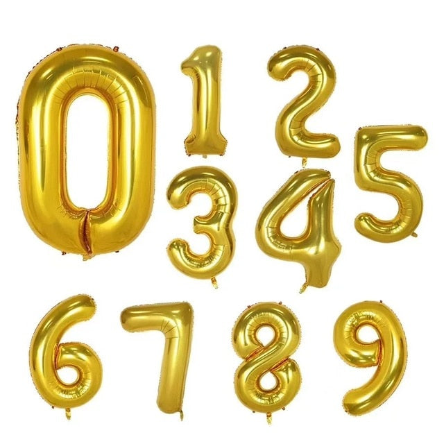 40inch Gradient Rose Red Gold Silver Big Number Foil Balloons 0 1 2 3 4 5 6 7 8 9 18 years Old Birthday Party Wedding Decoration