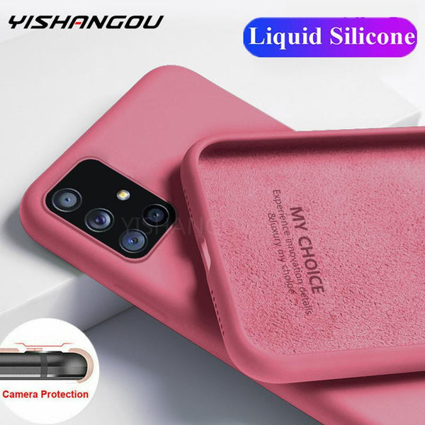 Soft Liquid Silicone Case For Samsung Galaxy A51 A71 A50 S20 Ultra S10 Plus S10e Note 20 10 Lite S9 S21 FE A32 A52 A72 M51 A21S