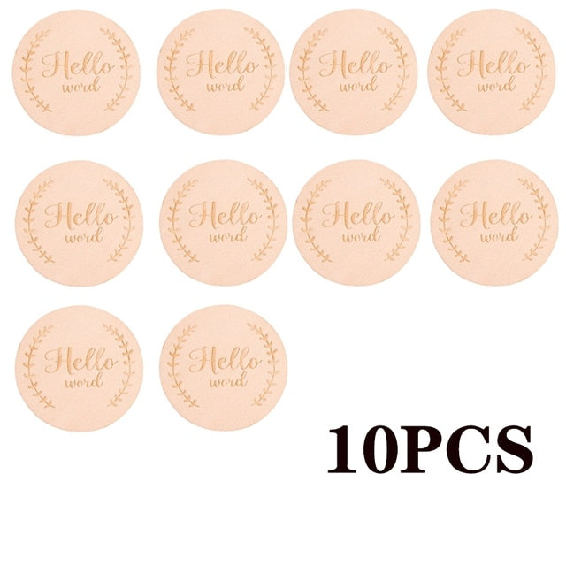 Wooden Baby Month Milestone Card Newborn Birth Month Birthday Milestone Wooden Teether Baby Kids Photography Props Toy