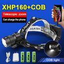 Super XHP160 Most Powerful Led Headlamp XHP90 High Power Led Headlight 18650 Rechargeable Head flashlight Usb Fishing Head Lamp