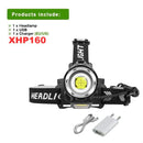 Super XHP160 Most Powerful Led Headlamp XHP90 High Power Led Headlight 18650 Rechargeable Head flashlight Usb Fishing Head Lamp