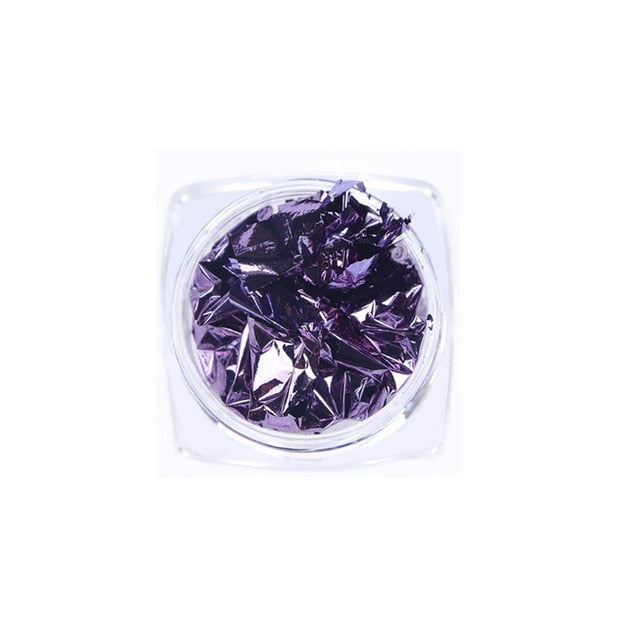 Gold Silver Aluminum Nail Foil Glitter Sequins Nails Art Irregular Flakes Polish Manicure Design Stickers Decorative Accessories