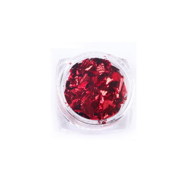 Gold Silver Aluminum Nail Foil Glitter Sequins Nails Art Irregular Flakes Polish Manicure Design Stickers Decorative Accessories