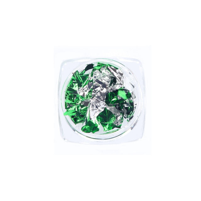 Gold Silver Aluminum Nail Foil Glitter Sequins Nails Art Irregular Flakes Polish Manicure Design Stickers Decorative Accessories