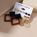 Women's Earrings Set Retro Korean Geometric Stud Earrings for Women Korean Gold Small Metal Pearl Earring 2021 Trend Jewelry