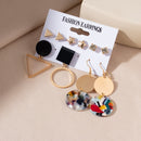 Women's Earrings Set Retro Korean Geometric Stud Earrings for Women Korean Gold Small Metal Pearl Earring 2021 Trend Jewelry