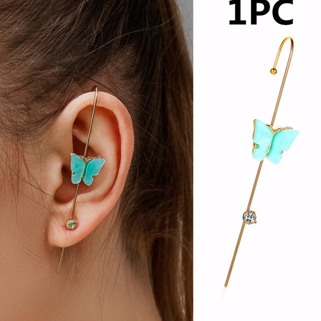 New Fashion Design Butterfly Jewelry Colorful Acrylic Butterfly Stud Earrings for Women 2020 Bohemia Small Cute Earring Jewelry