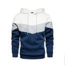 Men's Patchwork Hooded Sweatshirt Hoodies Clothing Casual Loose Fleece Warm Streetwear Male Fashion Autumn Winter Outwear
