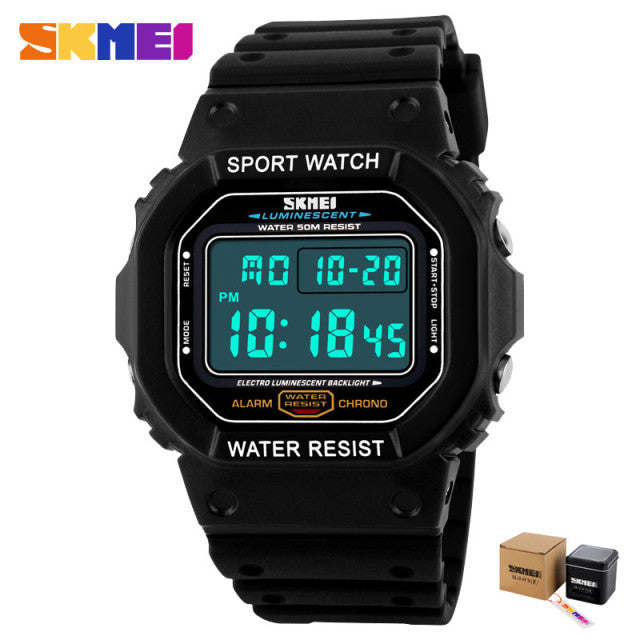 SKMEI Digital Men's Watches Chrono Alarm Calendar Sport Wrist Watch 5Bar Waterproof Male Electronic Clock relogio masculino 1134