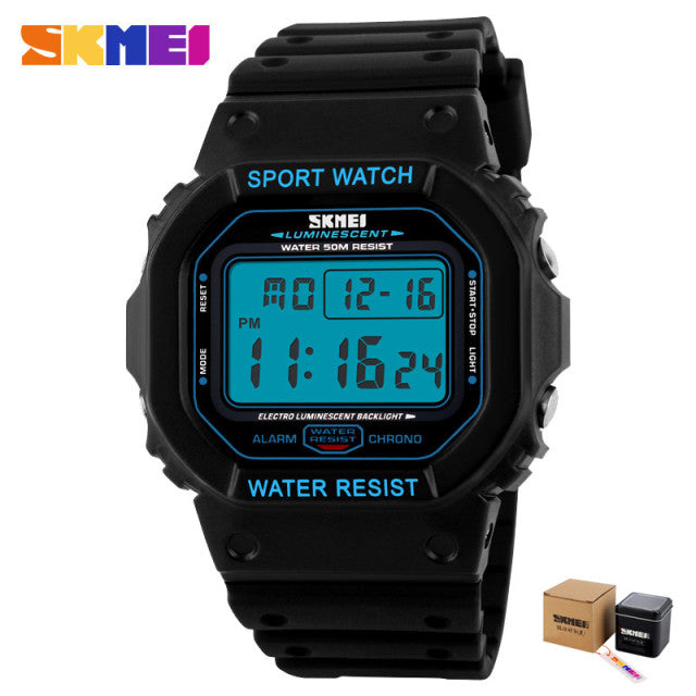 SKMEI Digital Men's Watches Chrono Alarm Calendar Sport Wrist Watch 5Bar Waterproof Male Electronic Clock relogio masculino 1134
