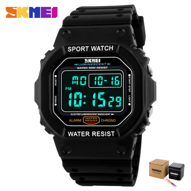 SKMEI Digital Men's Watches Chrono Alarm Calendar Sport Wrist Watch 5Bar Waterproof Male Electronic Clock relogio masculino 1134