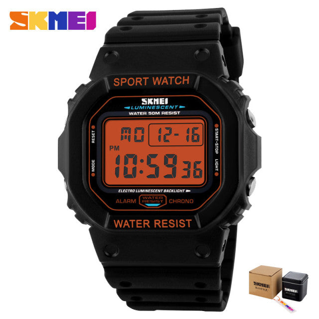 SKMEI Digital Men's Watches Chrono Alarm Calendar Sport Wrist Watch 5Bar Waterproof Male Electronic Clock relogio masculino 1134