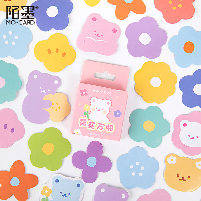 46Pcs/box Natural Scenary Stickers Creative Cute Mint Diary Journal Decoration Stationery Flakes Scrapbooking DIY Stickers