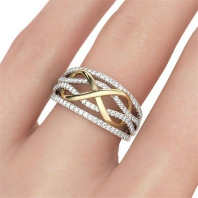 FDLK   Women Luxury Alloy Finger Band Inlaid Ring Jewelry Gift