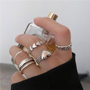 17KM Hiphop Gold Chain Rings Set For Women Girls Punk Geometric Simple Finger Rings 2021 Trend Jewelry Party