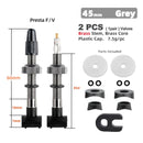 Deemount 40/60/80mm 2PCS Bicycle Tubeless Tire Presta Valve Brass Core Brass Stem W/ Alloy & Tool