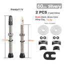 Deemount 40/60/80mm 2PCS Bicycle Tubeless Tire Presta Valve Brass Core Brass Stem W/ Alloy & Tool