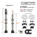 Deemount 40/60/80mm 2PCS Bicycle Tubeless Tire Presta Valve Brass Core Brass Stem W/ Alloy & Tool