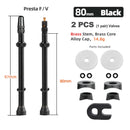 Deemount 40/60/80mm 2PCS Bicycle Tubeless Tire Presta Valve Brass Core Brass Stem W/ Alloy & Tool