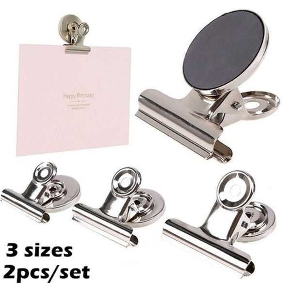 3 Sizes Metal Round Fridge Magnetic Stickers Clips Fridge Wall Memo Note Message Magnet Clamp Holder Whiteboard Magnet Tools