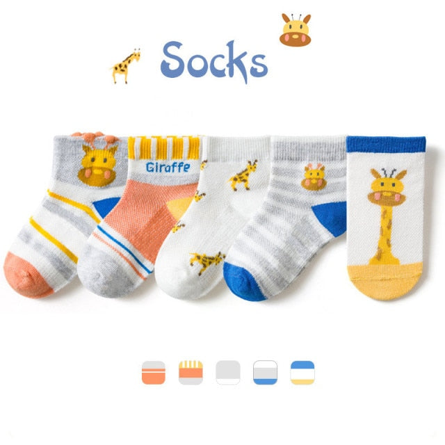 5 Pairs/Lot Children Cotton Socks Boy Girl Baby Infant Ultrathin Fashion Breathable Solid Mesh Socks For Summer 1-12T Teens Kids