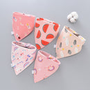 5pcs Baby Bibs Cotton Bandana Bibs Baby Feeding Infant Teething Bibs Cartoon Saliva Towel Baby Eating Accessory Baby Stuff
